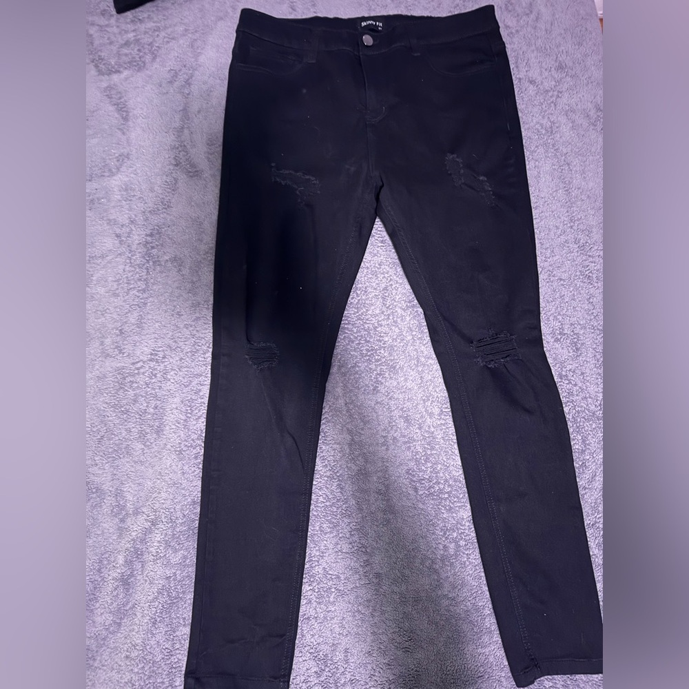 GINGTTO Men's Ripped Black Jeans Slim Fit Skinny Stretch Jeans Pants